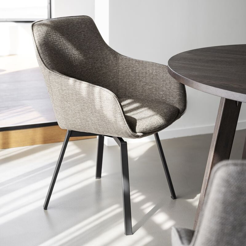 Rowico Home Alison tuoli käsinojilla tumma beige/musta